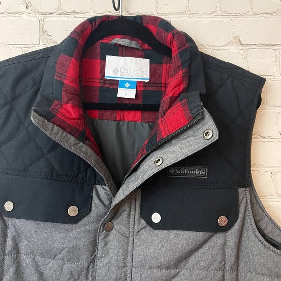 **SOLD** NWOT Columbia Ridgestone Puffer Vest in Gray and Blue w Flannel medium - Picture 4 of 8